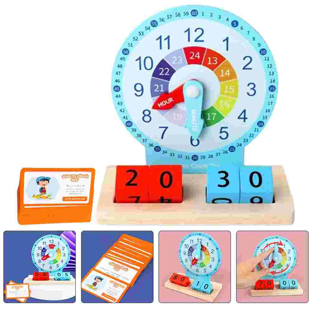 Clock Teaching Aids Toddler Toys Practical Time Cognition Wooden Children Educational Model Paper Learning Clocks Kids Funny