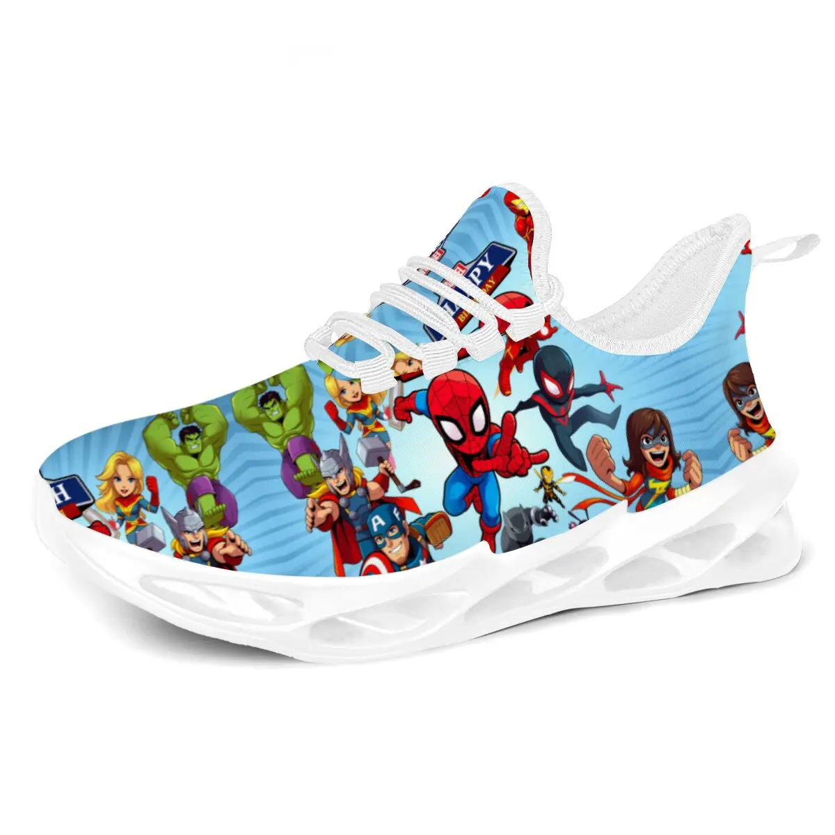

New Marvel Avengers Shoes Captain America Iron Man Anime Pattern Sneakers Boys High Top Trendy Cool Shoes Gift Wholesale