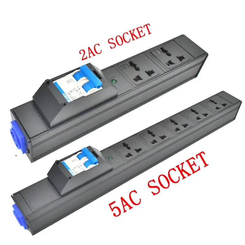 PDU power strip Schuko Link box1-9 AC 10A universal output socket 20A air switch aviation input/output large hole spacing socket