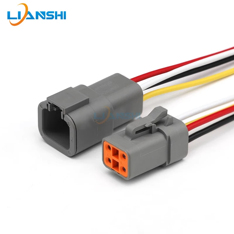 DTP04-2P DTP06-2S DTP04-4P DTP06-4S 25A Waterproof Connector Kit for Heavy Truck Bus Off-Road Construction Wiring Harness