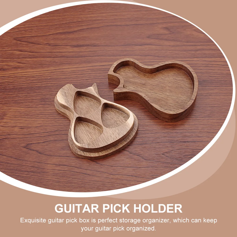 

Guitar Pick Case Box Musical Instrument Accessories Organizer Storage Holder Light Brown Gadgets