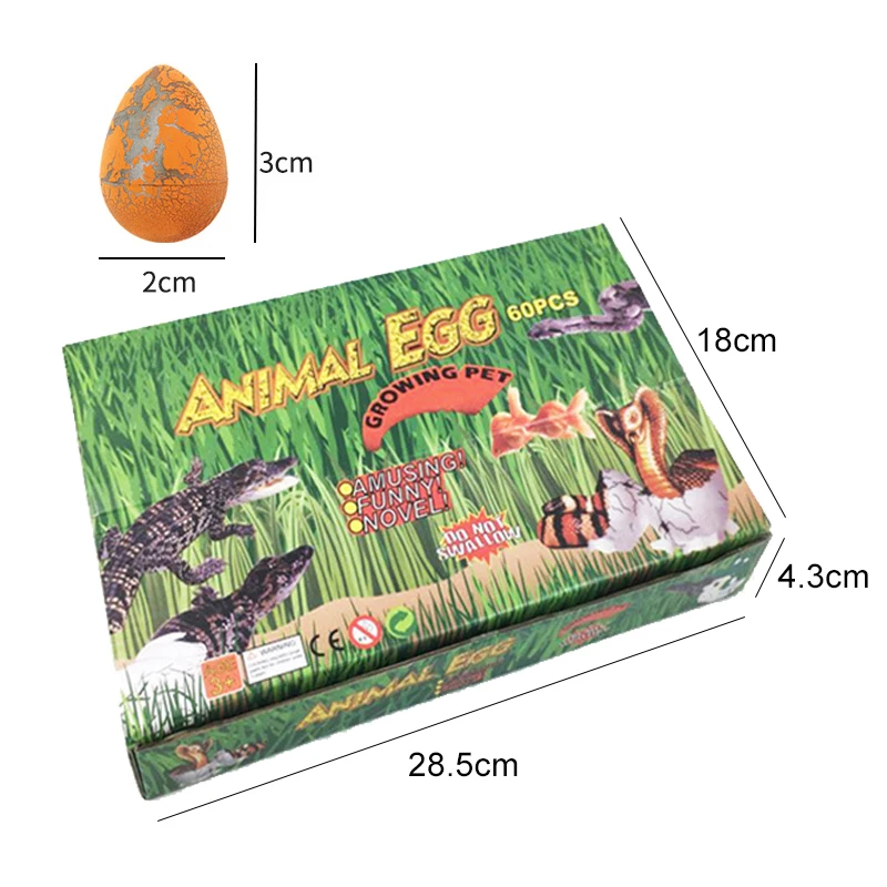 60pcs Hatching Dinosaur Eggs with Box Mini EVA Children Puzzle Toys Animal Eggs Novelty Quirky Toy Birthday Party Supplies TMZ