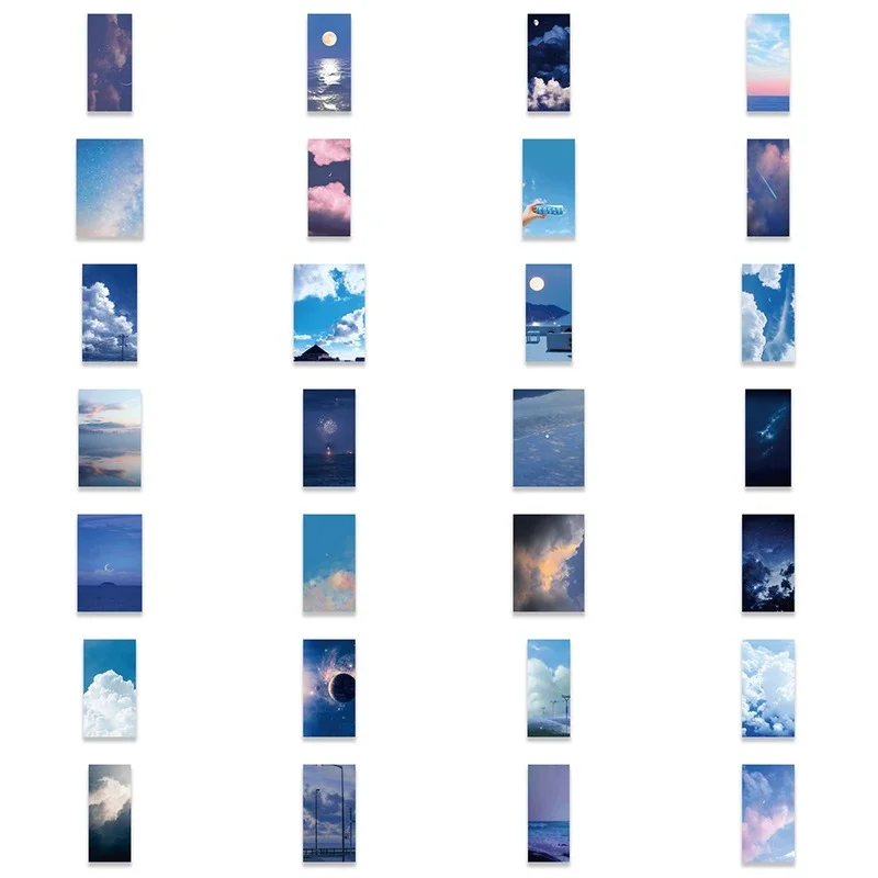 10/50pcs Sky Cloud Stickers Aesthetic Ins Healing Style Decals Decoration  DIY Scrapbook Laptop Album Guitar Stationery Stickers