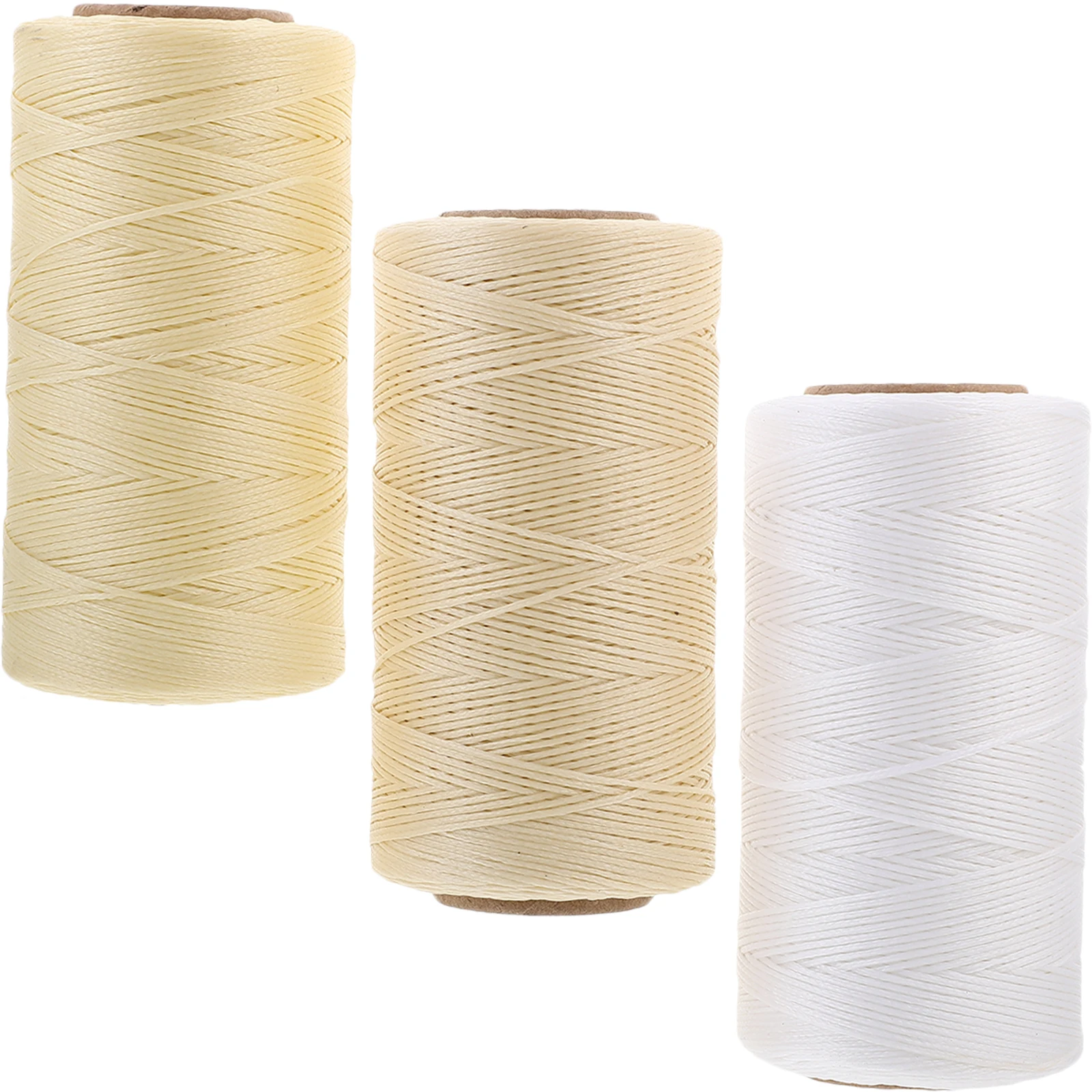 

3Pcs Waxed Thread Hand Stitching Cord Durable 150d Polyester Sewing Line for Craft DIY Bags Shoes Repair Flat