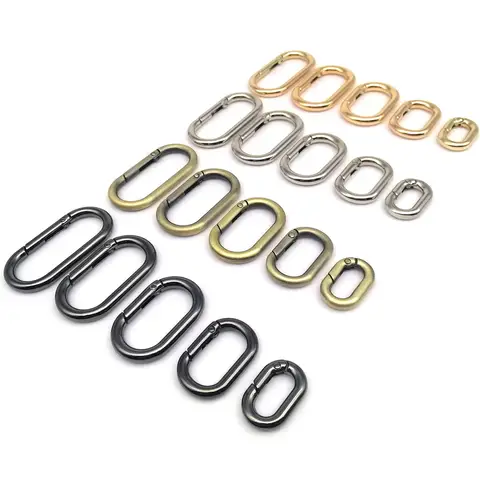 Metal Oval Spring O Ring Openable Leather Bag Handbag Belt Strap Buckle Carabiner Connect Key Dog Chain Snap Clasp Trigger Hook