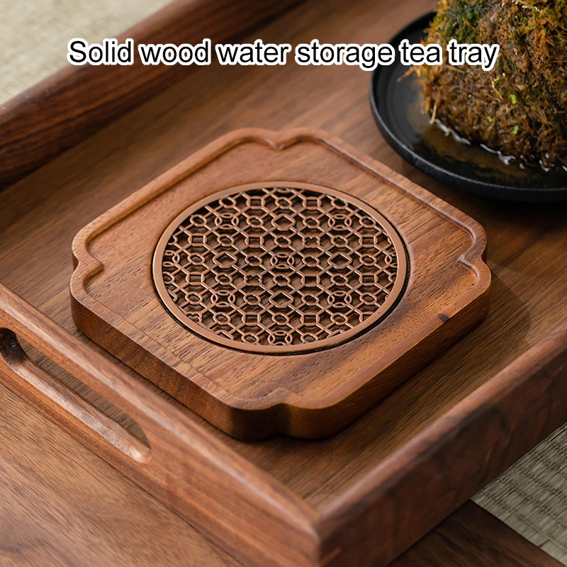 Square Bamboo Saucer Tea Tray Natural Wooden Kung Fu Tea Set Restaurant Creative Dessert Serving Trays Chinese Tea Ceremony Tool