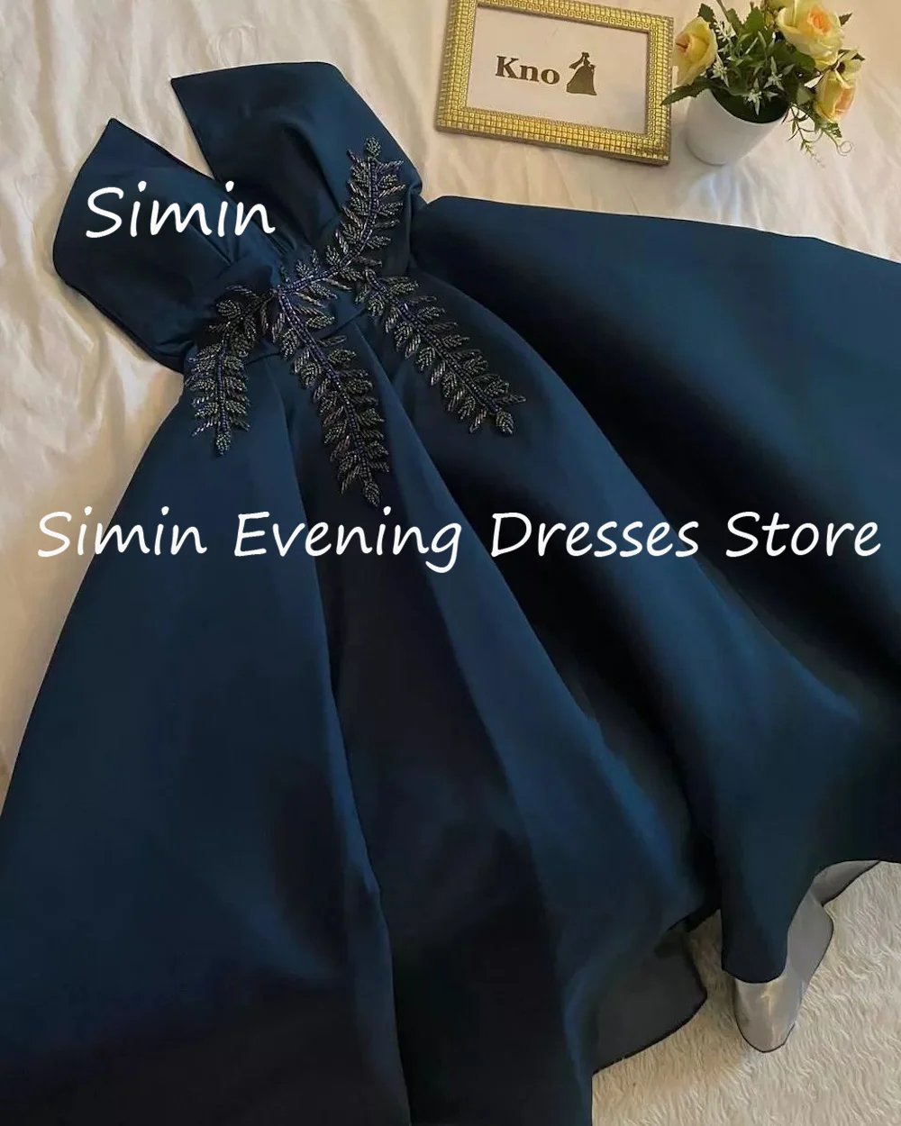 Simin Satin A-line Strapless Appliques Ruffle Popular Formal Prom Gown Floor-length Evening Elegant Party dresses for women 2023