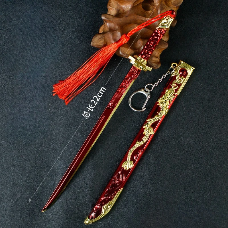 22cm New Game Figure Peripheral Toy Sword Metal Model Craftsmanship Props Desktop Decoration Ornaments Birthday Gifts Toys