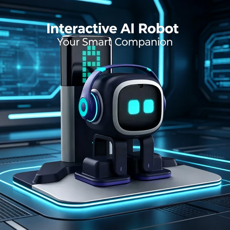 Robot compagnon intelligent multifonctionnel EMO, jouet robotique interactif de bureau AI mignon