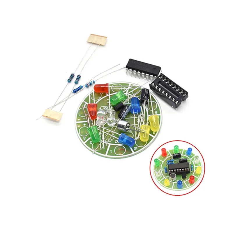 CD4017 colorful voice control rotating LED light kit electronic manufacturing diy kit spare parts student Laboratory