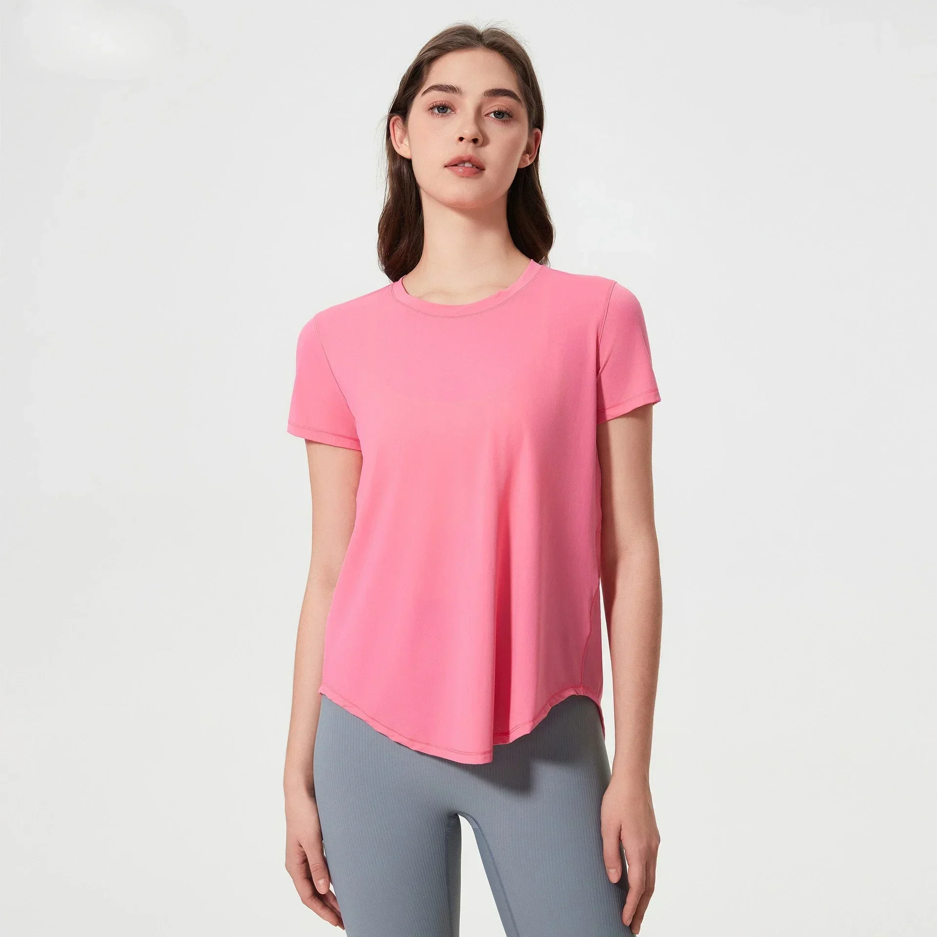 

Lemon Women Sport Crop T-shirt Yoga Gym Shirts Women Short Sleeve Top Outdoor Jogging Fitness Breathable Quick Drying Sportswear