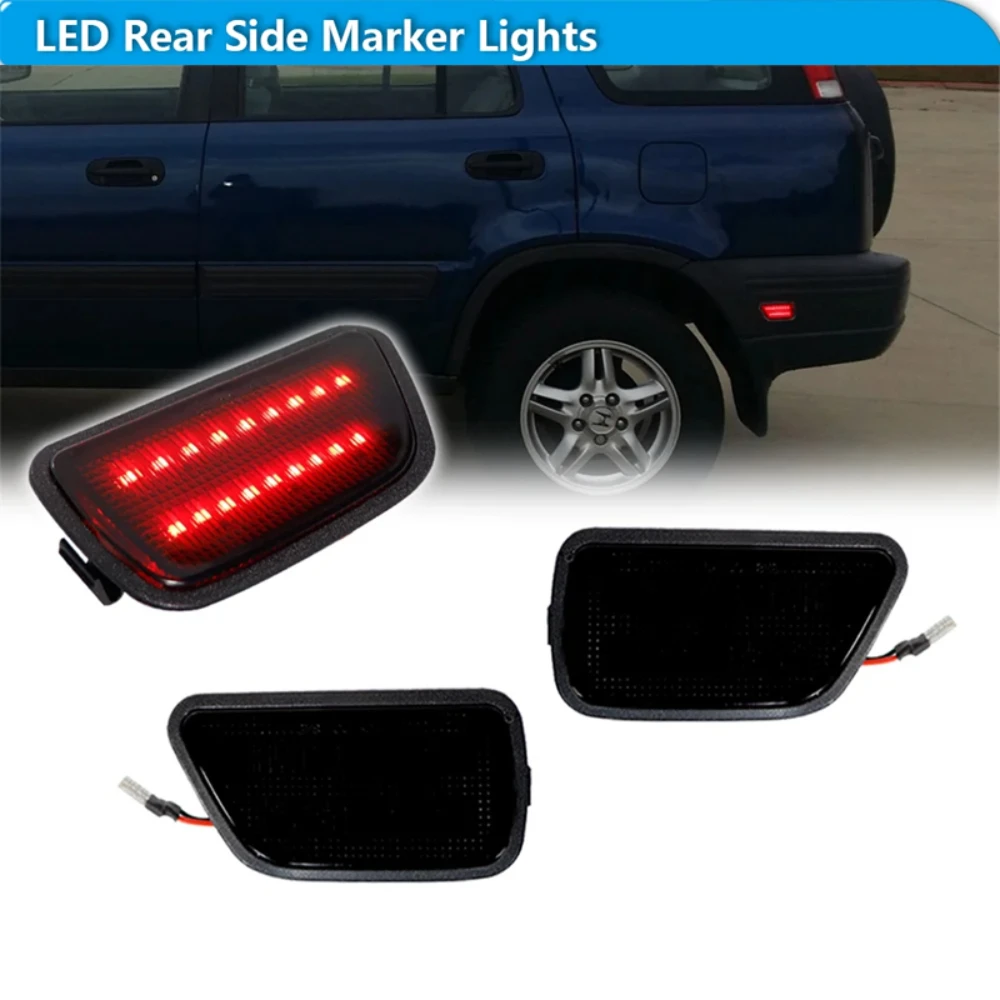 For Honda CR-V Red LED Car Rear Bumper Side Marker Parking Lights Driving Lights Fender Flare Lamps 1997 1998 1999 2000 2001 12V