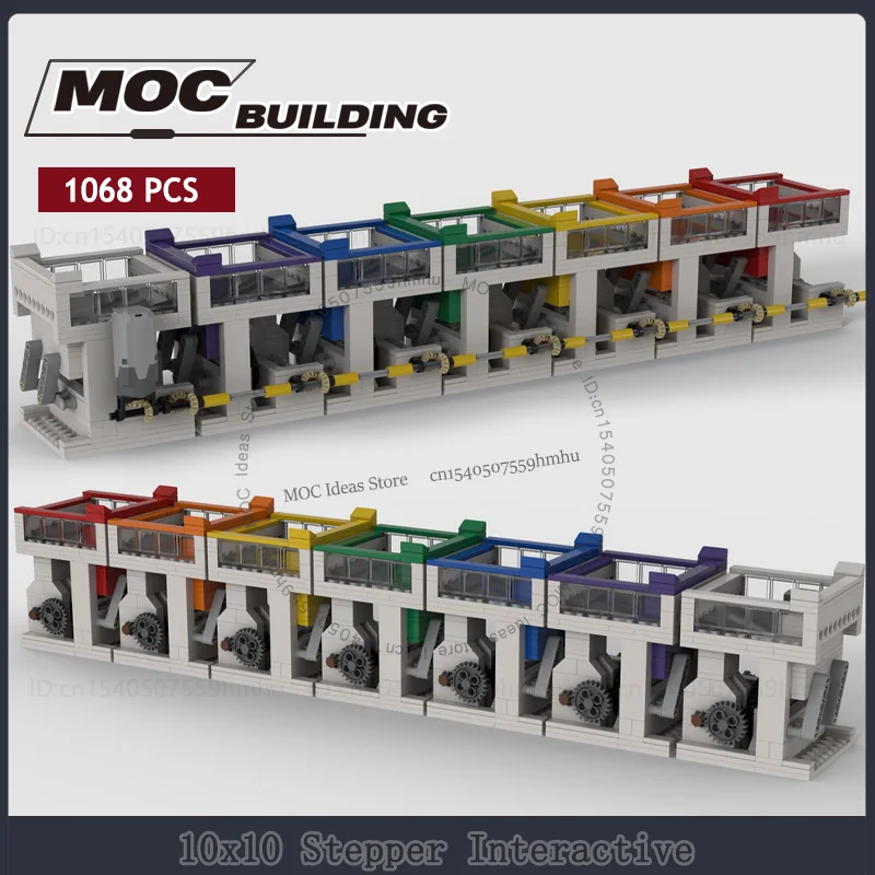 Modular 10x10 Stepper Interactive Build GBC MOC Building Blocks Technology Bricks Science Educational Toys DIY Assembly Gifts