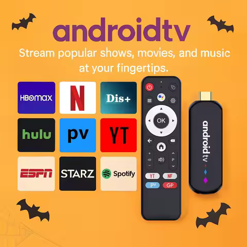 Android 14 ATV Smart TV Sticks Support 4K Video 4K@60fps BT5.0 WiFi6 Amlogic S905L Quad Core Google Voice Remote Smart TV Box