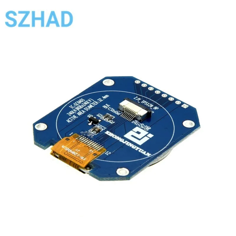 1.28 inch TFT LCD Display Module DC 3.3V Round RGB IPS HD 240x240 Resolution GC9A01 Driver 4 Wire SPI Interface Adapter Board