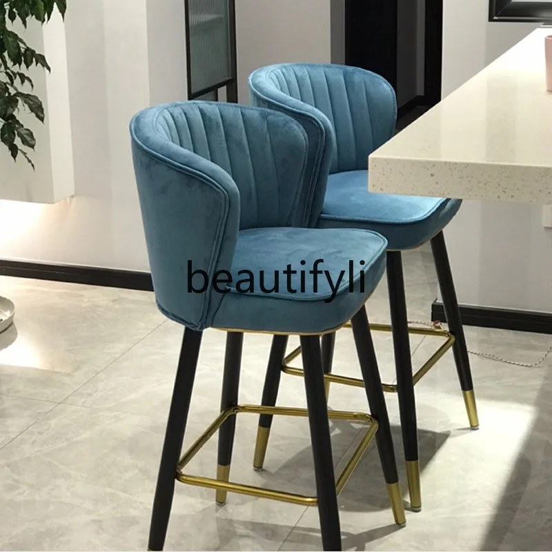 

Bar chair, modern simple home fashion high chair, wrought iron bar bar stool island chair