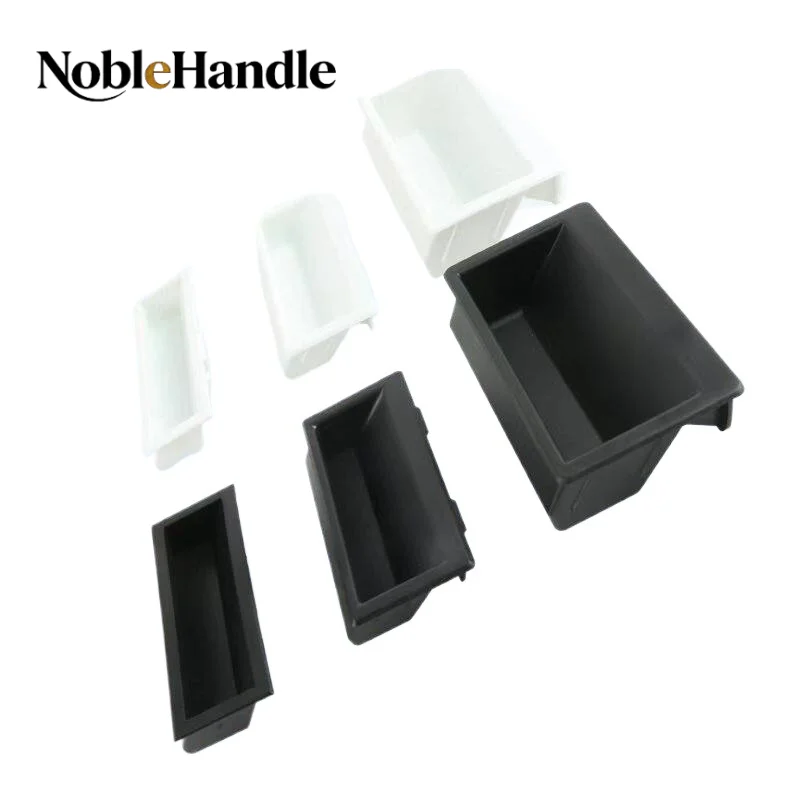 Haitan LS537 Nylon Recessed Hidden Cabinet Handle, LS537-2 LS537-3 Black Inset Embedded Door Pull for Equipment Cabinet
