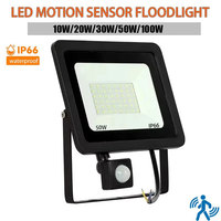 Outdoor Led Spotlight Projector With Motion Sensor 220V Waterproof 10W 20W 30W 50W 100W Led Floodlight Detector Focus Wall Lamp