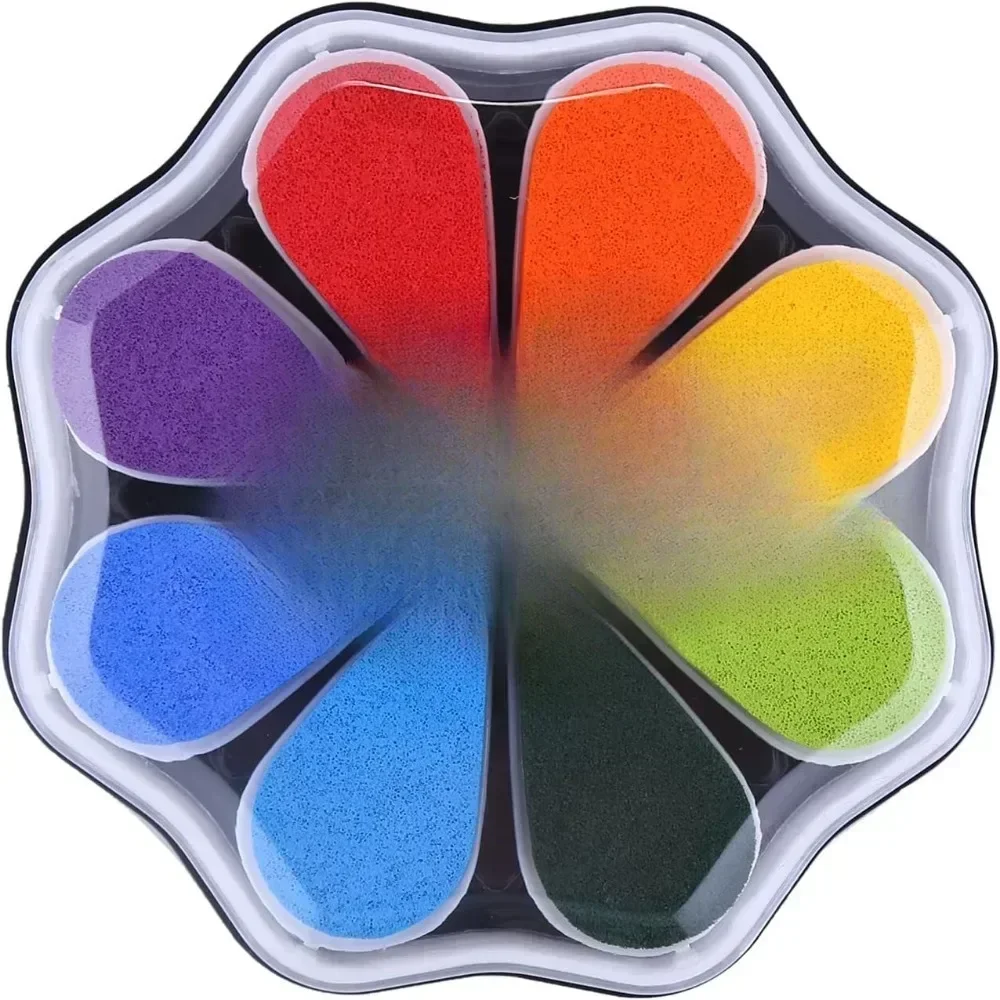 

Petal Ink Pads for Rubber Stamps Waterdrop Shaped Stamp Pads with 8 Assorted Colors (Set 1001)