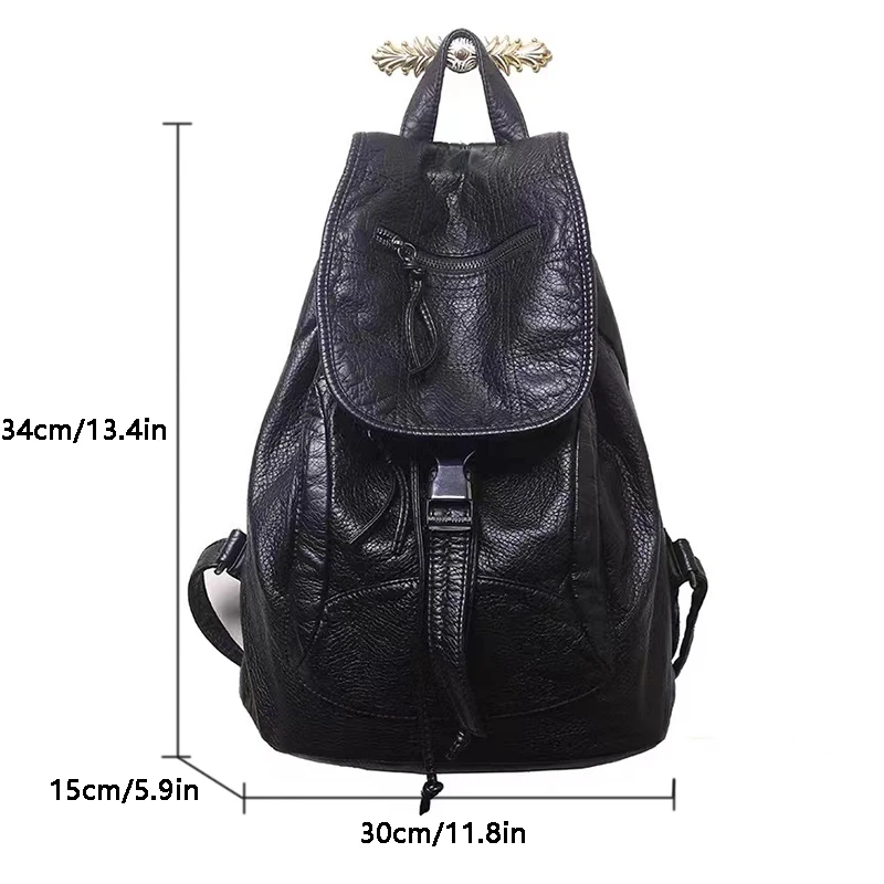 Student backpack female new leather large capacity fashion leisure travel bag PU leather super soft leather backpack female bag