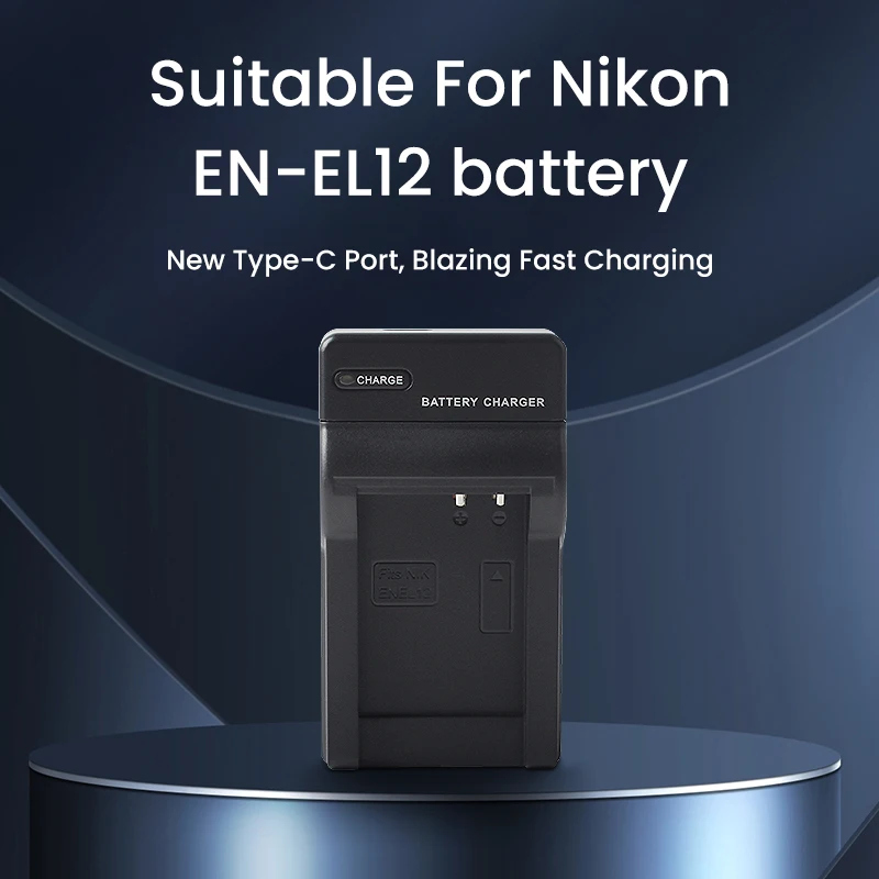 EN-EL12 Single-Slot Charger - Fast Charging for Nikon Coolpix A1000 A900 S8200 P310 S6300 AW130 Digital Cameras