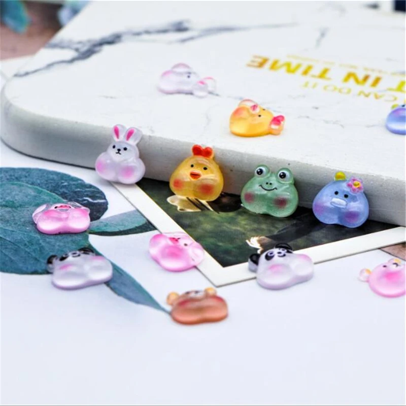 20pcs/lot new resin 10mm acrylic animal beads charm connectors for diy earrings nails hair jewelry making accessories material