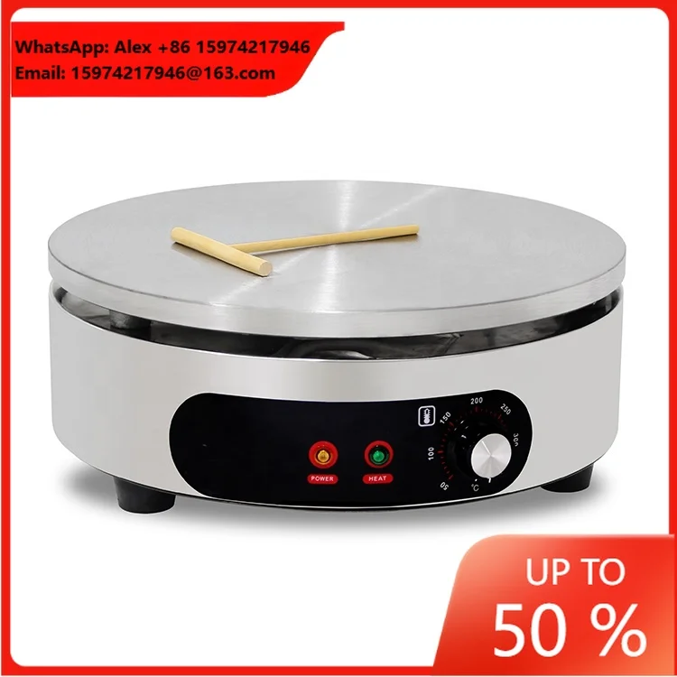 New Arrival Single Round Head 40CM Table Top Commercial Electric Crepe Machine For France