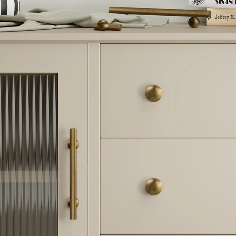 Brass Solid  Ball  Antique Brass Cabinet Knobs Long Door Pull T-bars  Kitchen Cloakroom Wardrobe Handle Bar