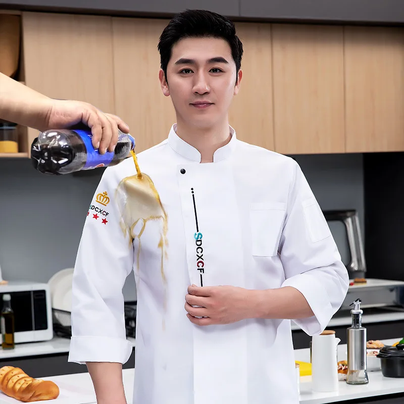 Chef Overalls Long Sleeve Autumn And Winter Clothes Hotel Dining Kitchen Chef Summer High-End Short Sleeve Chef Uniform Men