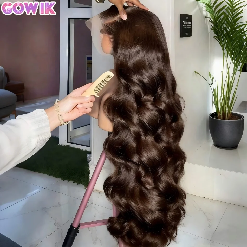 

250 Density Chocolate Brown Human Hair Wig 13X6 Hd Lace Frontal Wig Body Wave Lace Front Wig Colored Black Brazilian Preplucked