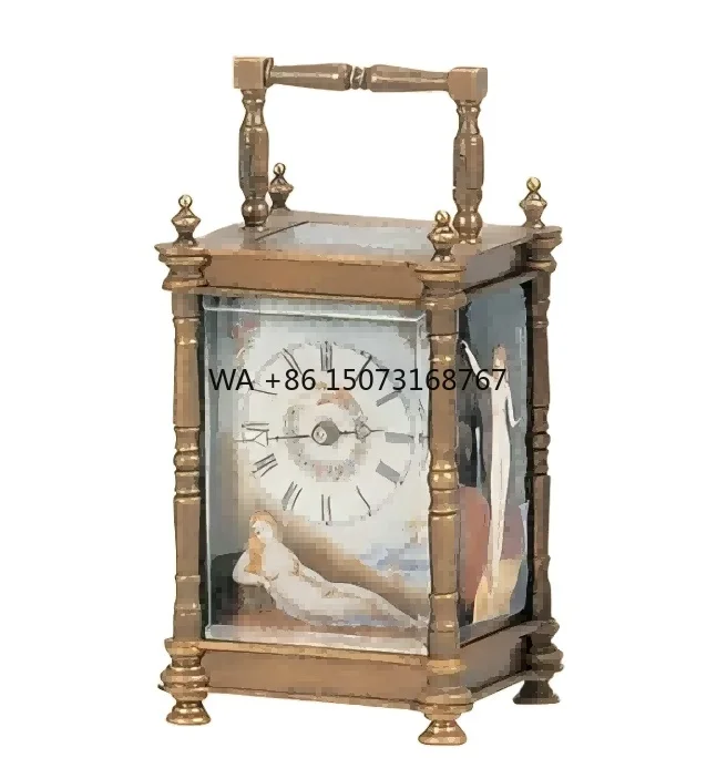 

Средний антикварный бамбуковый латунный корпус, художественный телесный фарфоровый эмалевый циферблат, видимая платформа, спасательный механизм, часы/часы с кареткой