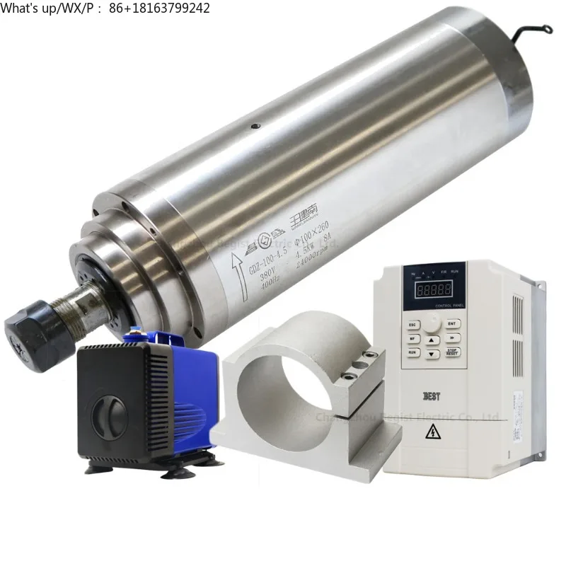 

4.5kw ER20 Water-Cooled Spindle Motor 220v/380v 4pcs Bearing 24000rpm Diameter = 100mm for CNC Router Woodworking Engraving