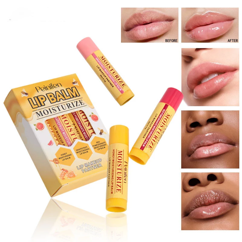 Fruit Color Shift Lippenbalsam, 3er-Pack, getönter feuchtigkeitsspendender Lippenstift, feuchtigkeitsspendendes veganes Lippenpflegeset, langlebig, weichmachend