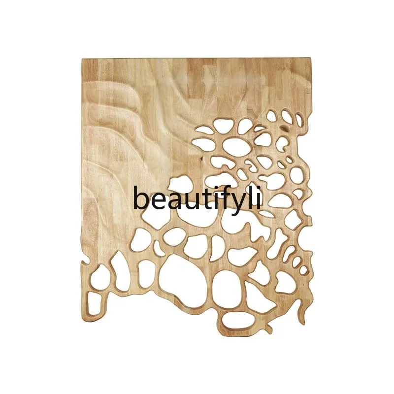 

Solid Wood Relief Three-Dimensional Entryway Decorative Painting Japanese Style Living Room Background Wall Hanging