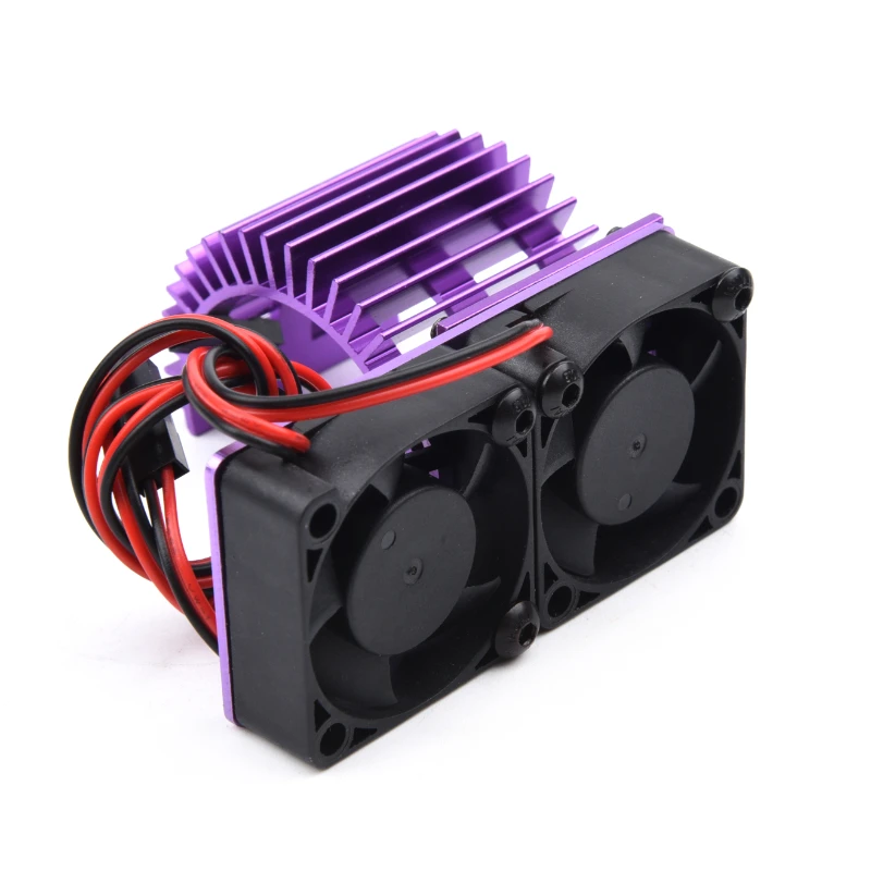 Motor Dual Cooling Fans Heatsink 540 550 3650 3660 Radiator 36mm 5V-7.4V For 1/10 1/8 RC Car Ship Part  Aluminum Alloy