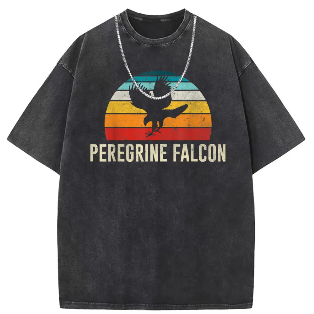 Peregrine Falcon Sunset Geek Man T-shirts Fashionable Retro Vintage Long Sleeve Sweatshirts Summer Tshirts For Men Clothing