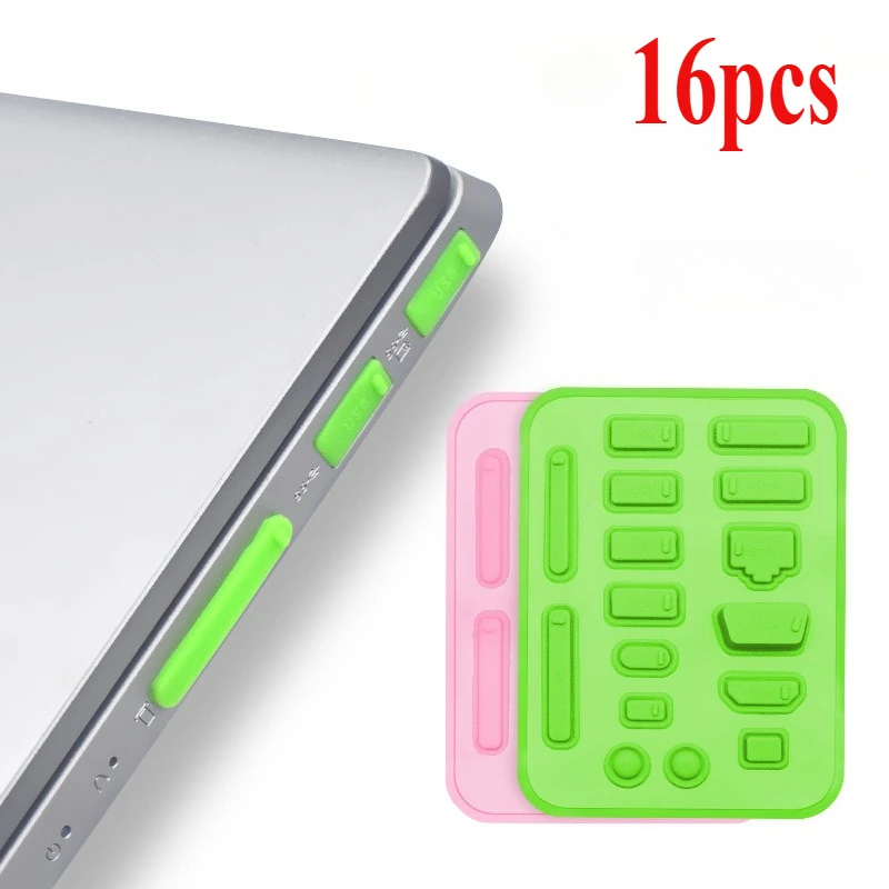 16 pçs/set Silicone Anti Poeira Plug Capa Rolha Tipo C Laptop Poeira Porta USB Interface RJ45 à prova d'água