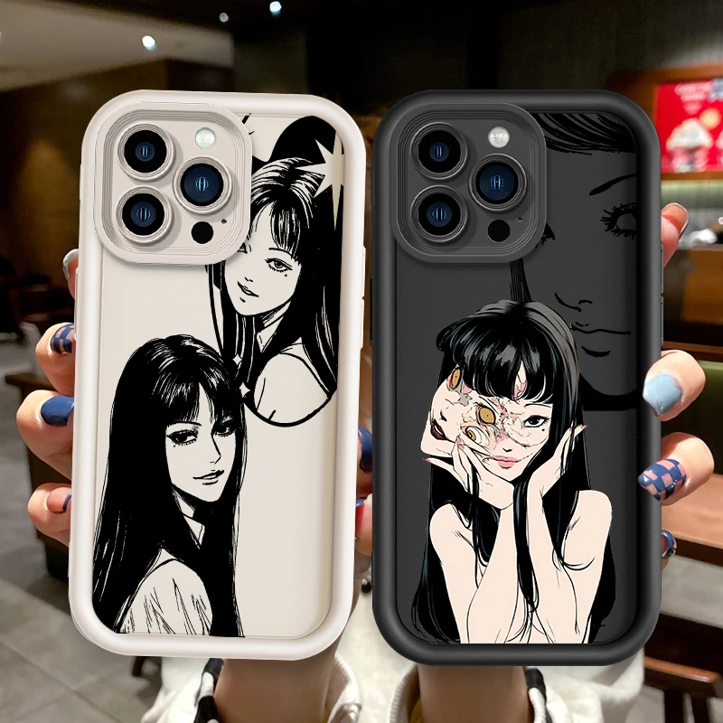 T-Tomie K-Kawakami Cool Animie For Apple iPhone 15 14 13 12 Pro Max Mini 11 XS X XR 8 7 6 Plus Eye Ladder Cover Capa Fundas