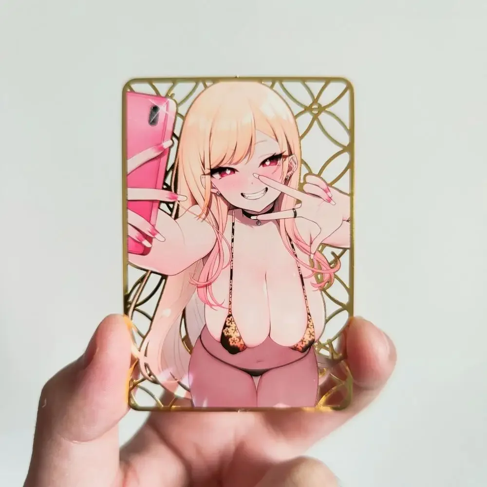 Anime Goddess Tales DIY ACG EVA Glossy Metal Card Kitagawa Marin Asuka Langley Soryu Boys Games Toys Collectible Cardschristmas