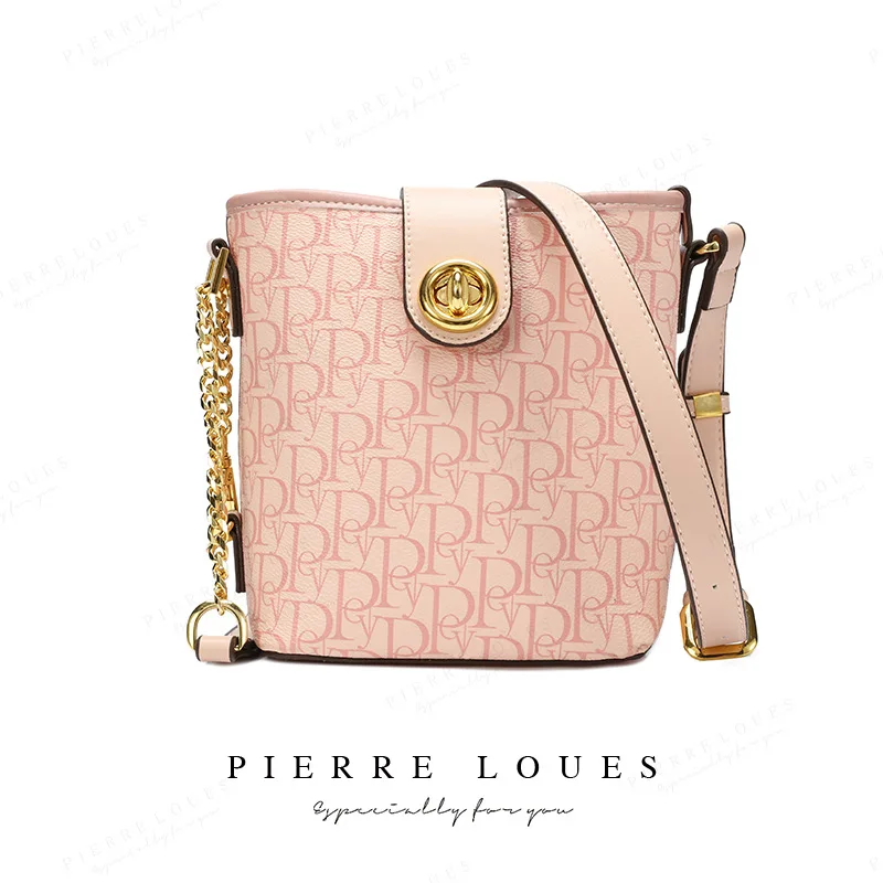 PIERRELOUES New Bag high-end exquisite large-capacity Women's bag fashion retro women's bag Bucket bag Large capacity phone bag