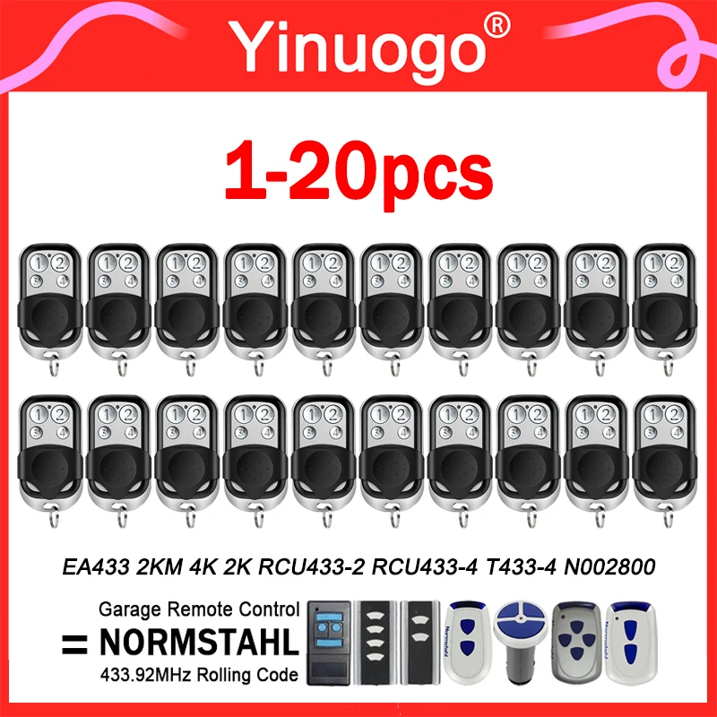 1-20pcs Normstahl EA433 4K 2K 2KM RCU433-2 RCU433-4 N002800 Crawford T433-4 Garage Remote Control Hand Transmitter 433.92MHz