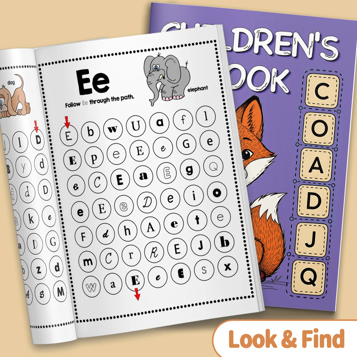 Children's alphabet coloring book, cute cartoon patterns, preschool early education workbook, boost your baby's hands-on skills