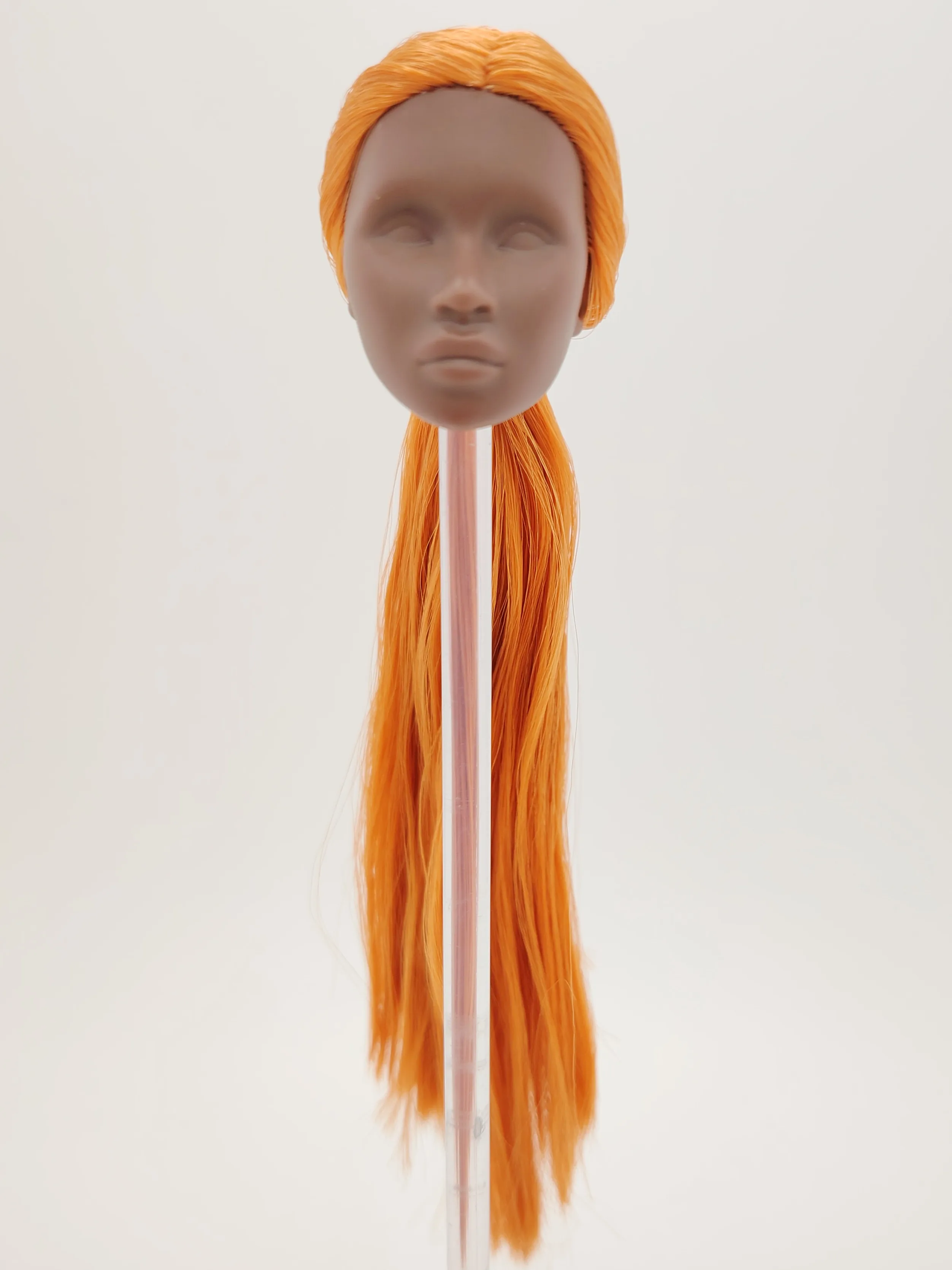 أزياء الملوك Nu.face Adele Makeda Dark A Skin Blank Face Orange Hair Reroot سلامة رأس الدمية