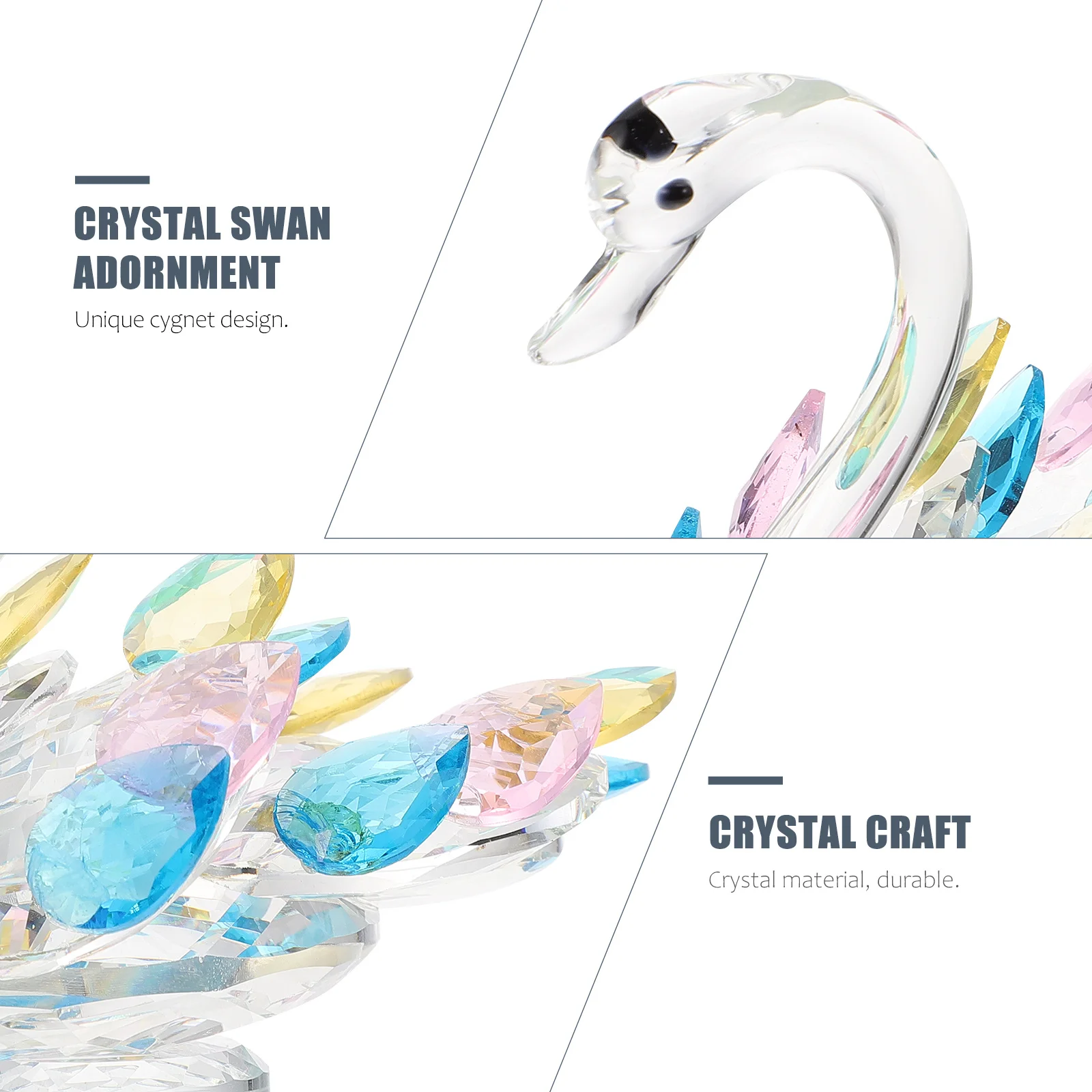 

1Pcs Crystal Swan Ornament Exquisite Desktop Decoration Home Office Table Adornment Housewarming Gift Crystal Swan Adornment