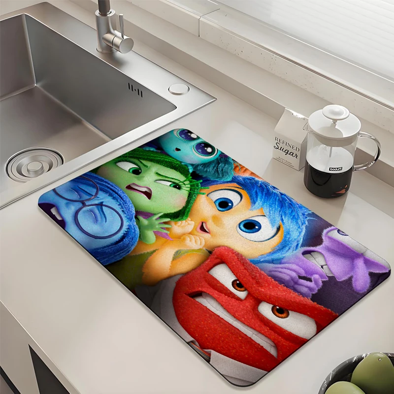 

Disney Inside Out Characters Close up Kitchen Drying Mat Absorbent Anti slip for Countertop