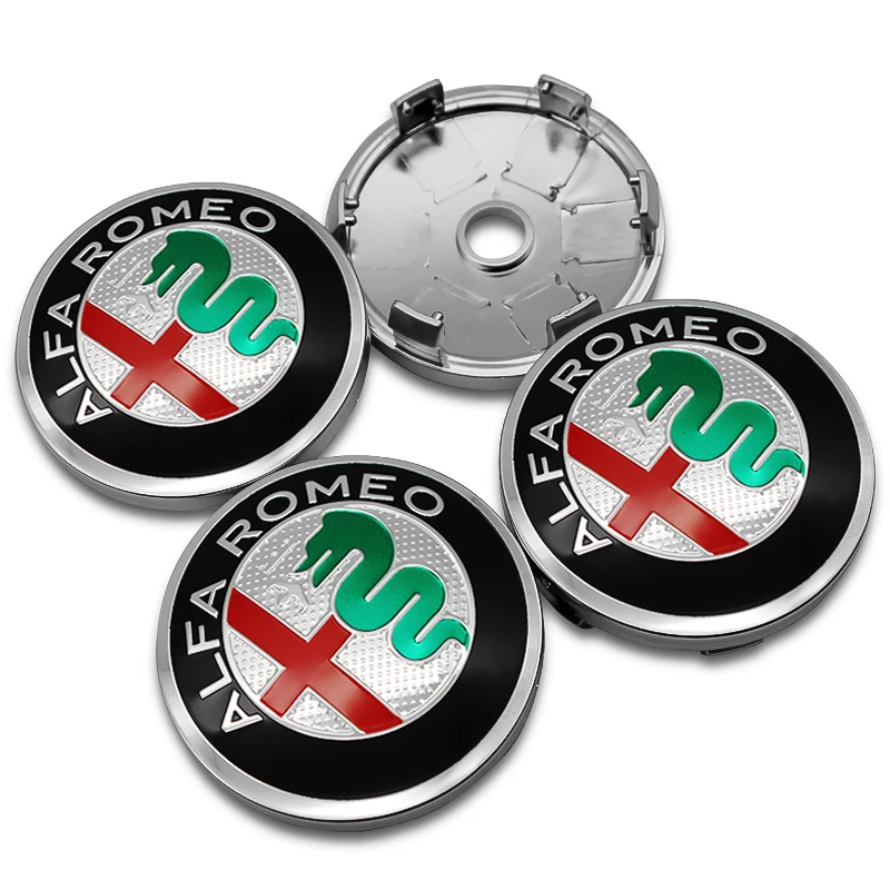 4PCS 60mm Metal Emblem Auto Hub caps Decoration Styling Auto Accessories For Alfa Roma Romeo Giulietta GT 159 147 156 Mito Brera