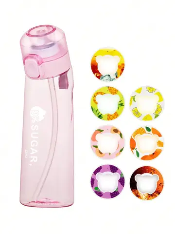 1pc 1000ml Air Flavored Water Bottle With 1pc Random Flavor Pods Sports Straw Cup Tritan For Outdoor Sports Fitness BPA Free