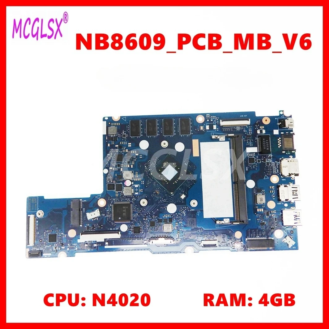 Placa base NB8609_PCB_MB_V6 para ordenador portátil ACER EX215-31, placa base NB8609 PCB MB V6 con CPU N5030, 4GB de RAM, UMA, 100% probado, OK