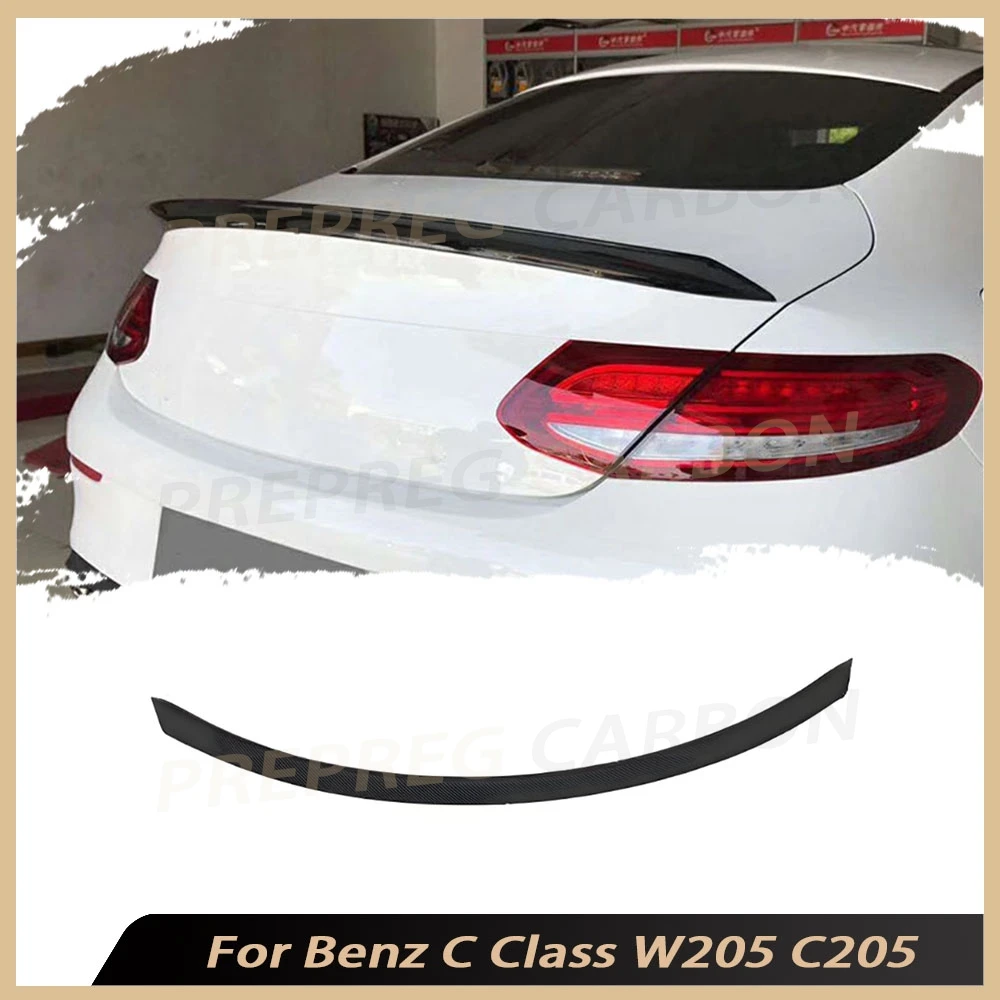 

Задний спойлер багажника из углеродного волокна, крыло для Mercedes Benz C Class W205 C205 2014-2022, спойлер на заднее крыло багажника с утконосом