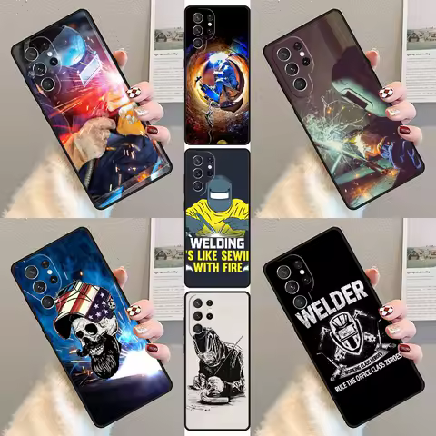 Welder Operator Welding Phone Case For Samsung Galaxy S23 S21 S20 FE S24 S22 Ultra Note20 S10 S9 S8 Plus Silicone Cover